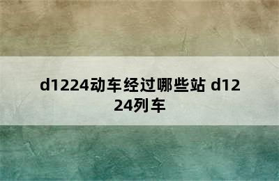 d1224动车经过哪些站 d1224列车